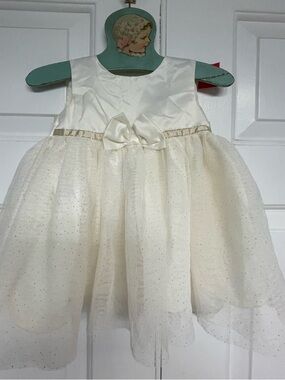 Blueberi Boulevard Baby Girl Ivory Sparkle Tutu Dress 3-6M